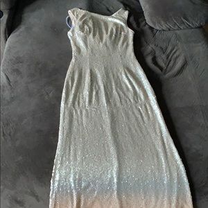 Petite gala dress beige gold